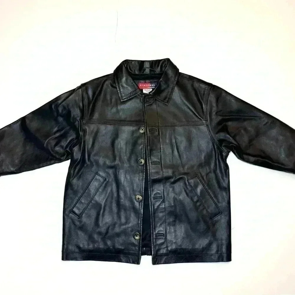 Gymsport Gymboree 100% Leather Dark Brown Fully Lined Jacket Youth 3 4 years M